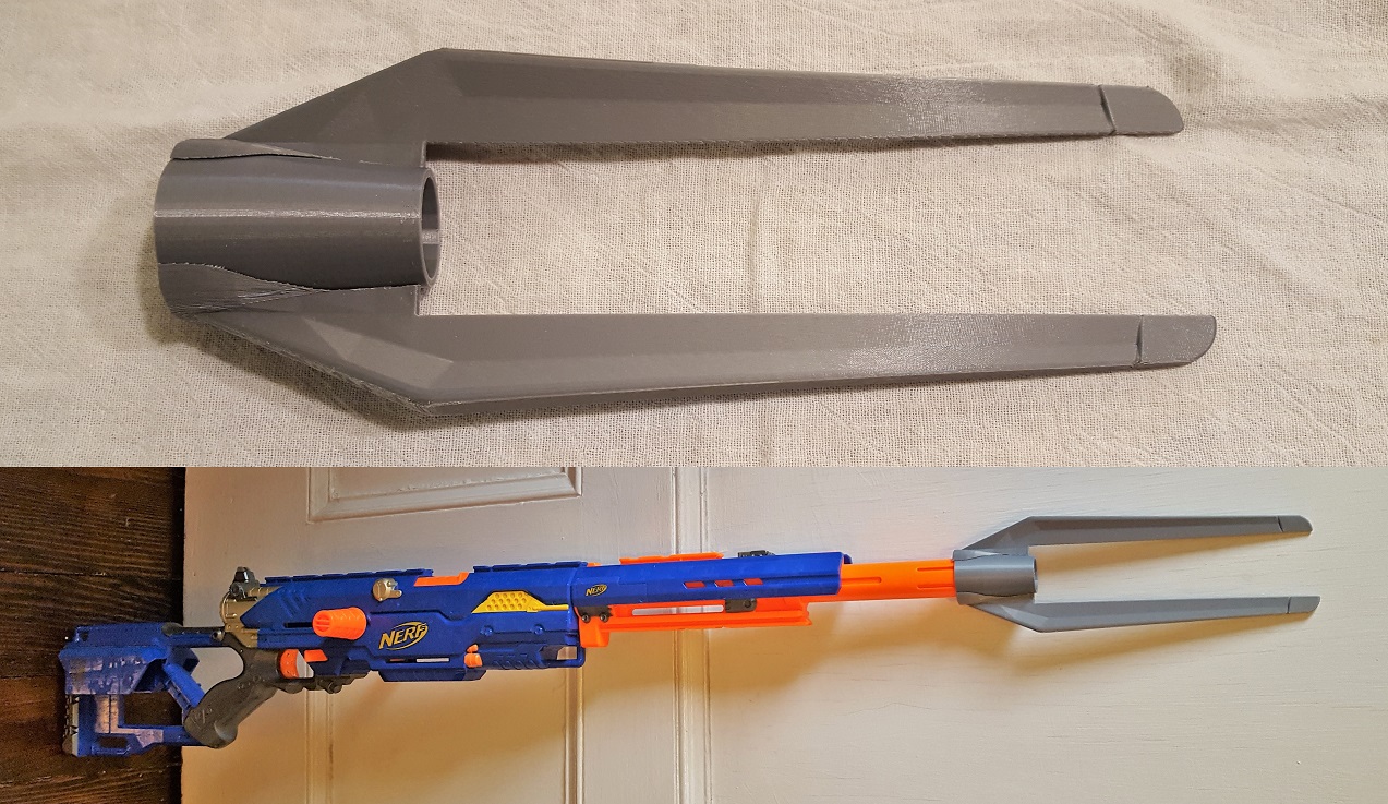 Mando Forked End Attachment for Nerf Longstrike Blaster