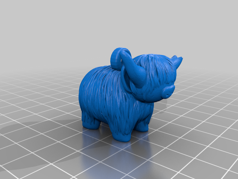 Keychain Highland Cow with broken horn