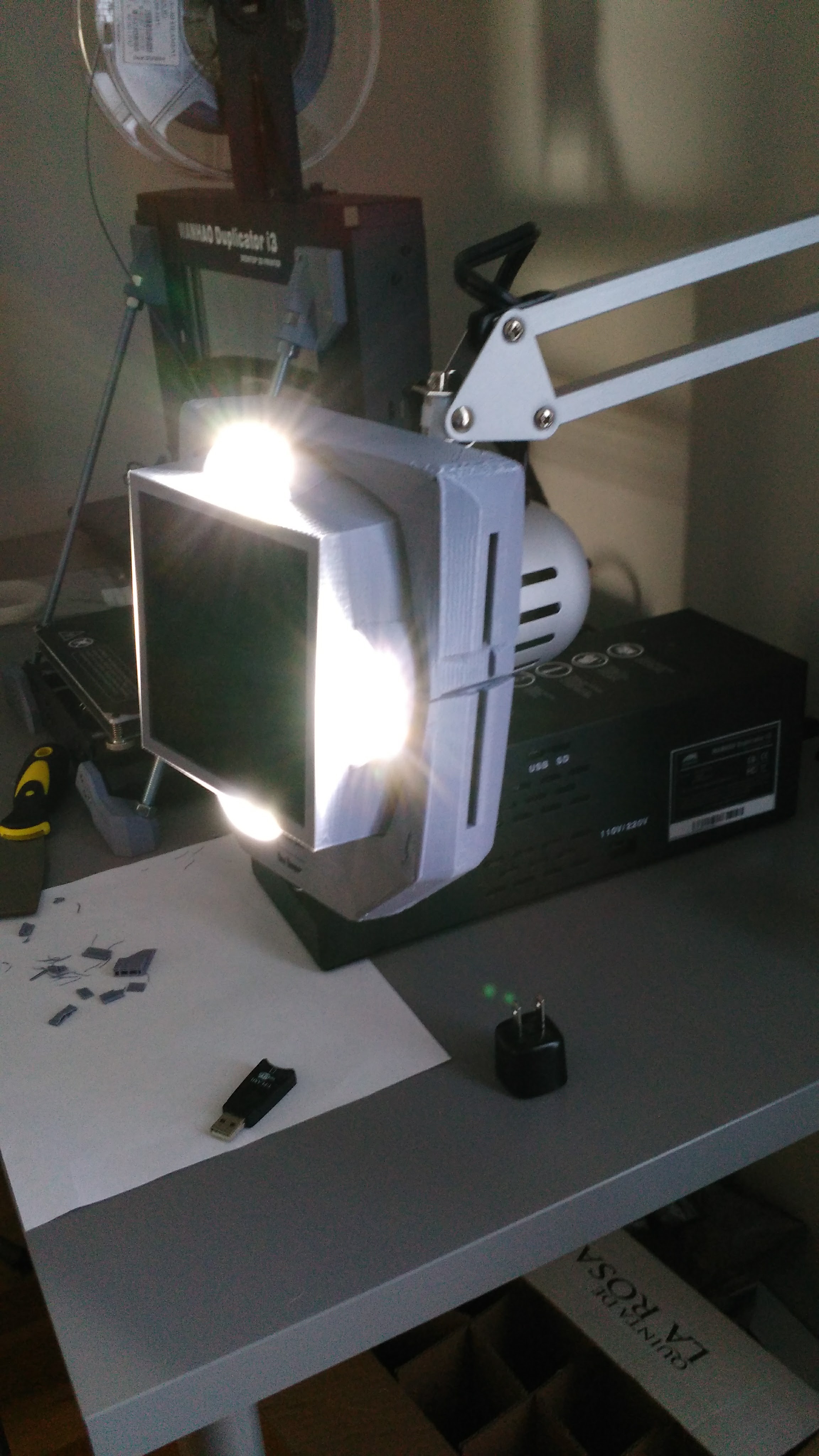 Solder Fume Absorber and Light on movable arm stand