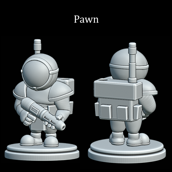 Astronaut Chess Pawns