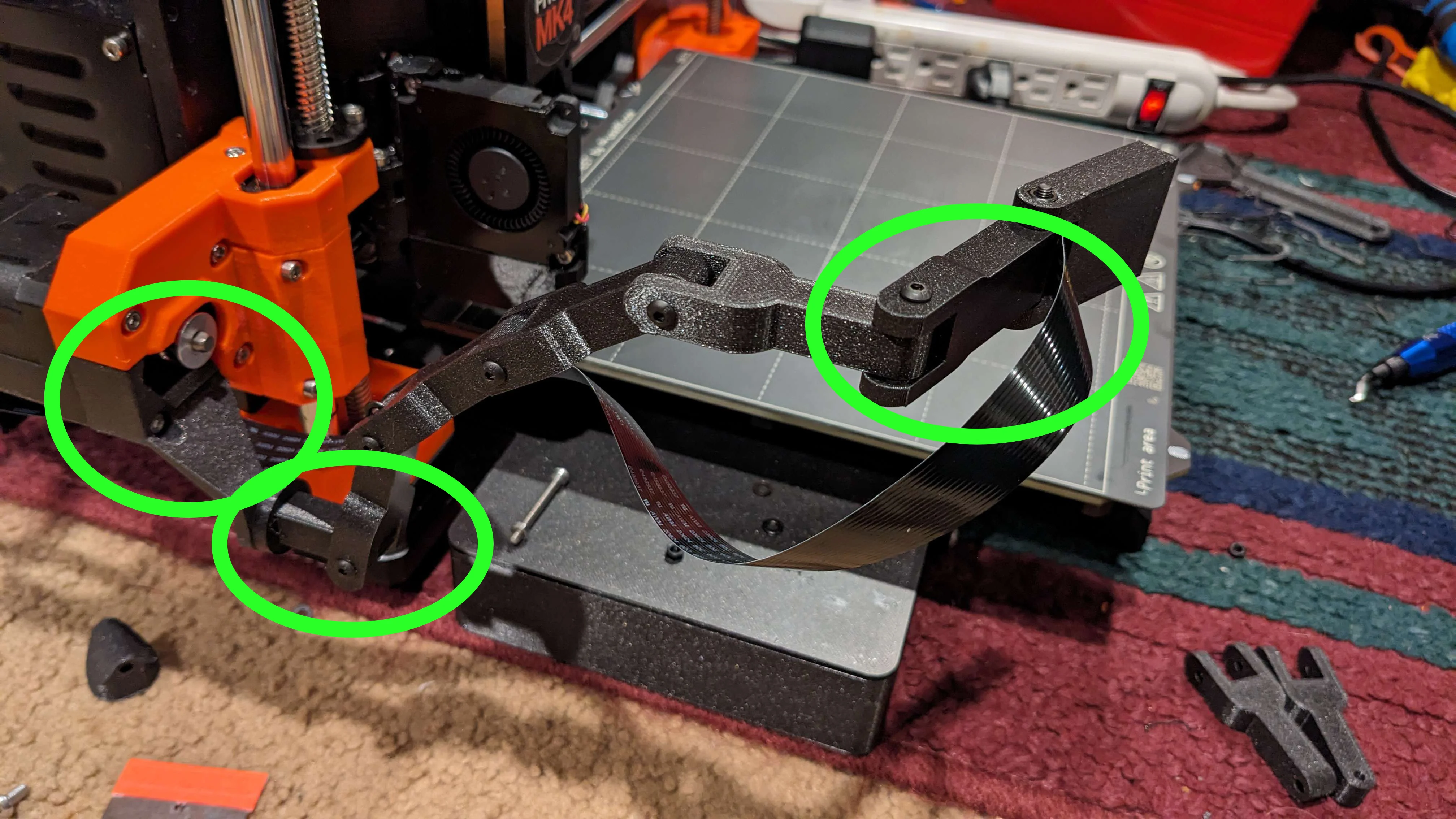 Prusa Mk4 Pi cam v2 connectors