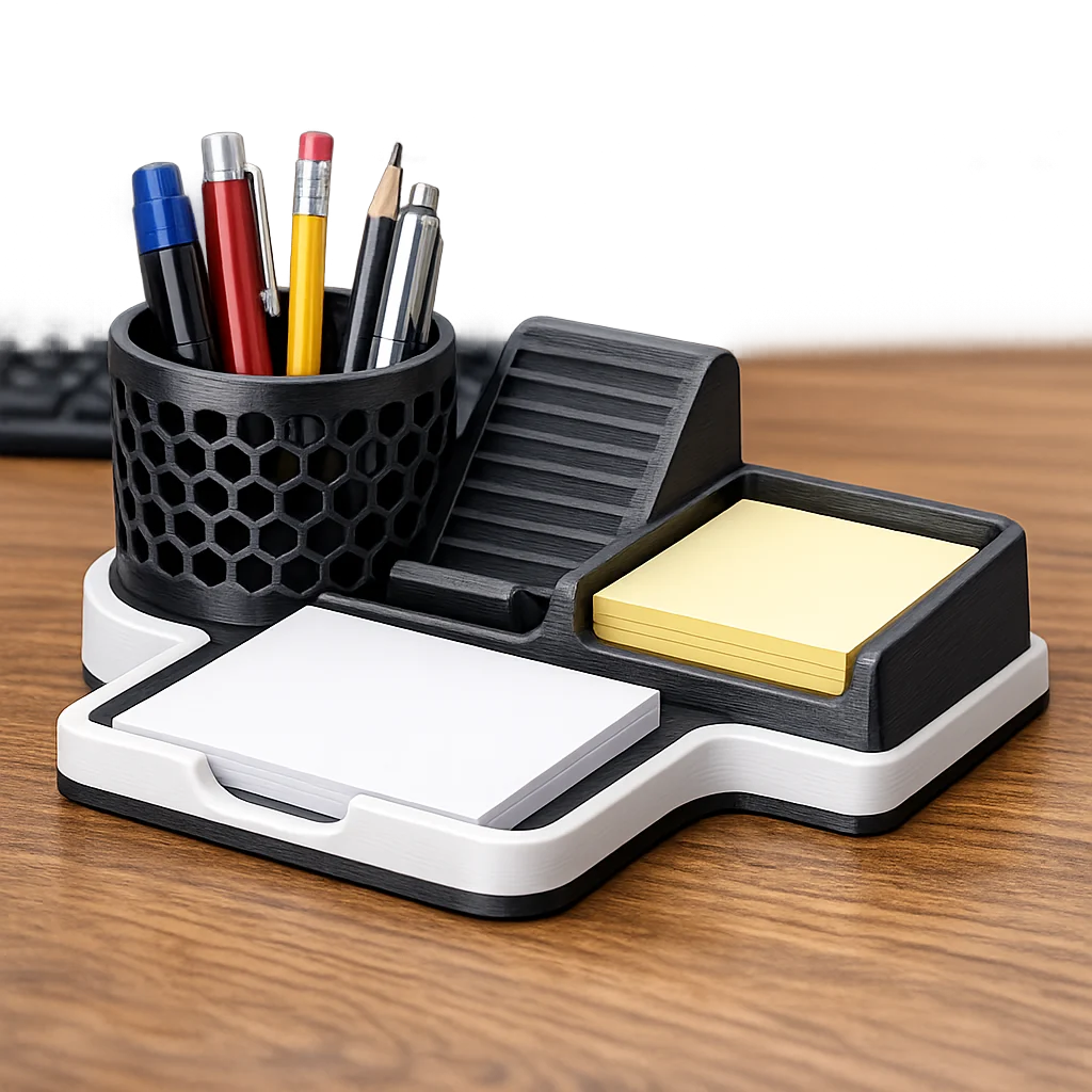 All-in-One Desk Organizer (Pen + Notes + Phone Stand)