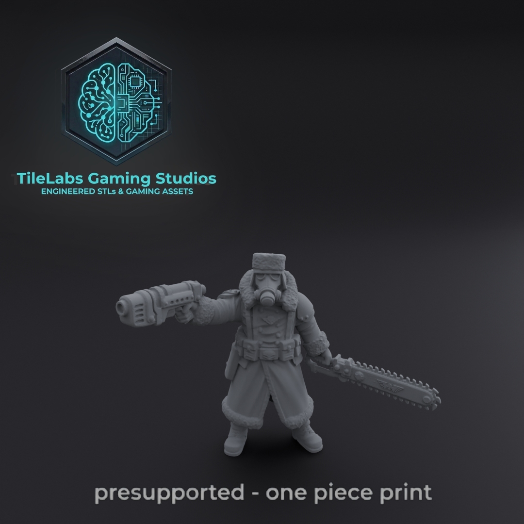 Imperial Ice Warriors - Officer -3D Printable STL Files - Winter Soldiers Proxy - OPR Human Defence Force & Grimdark Future