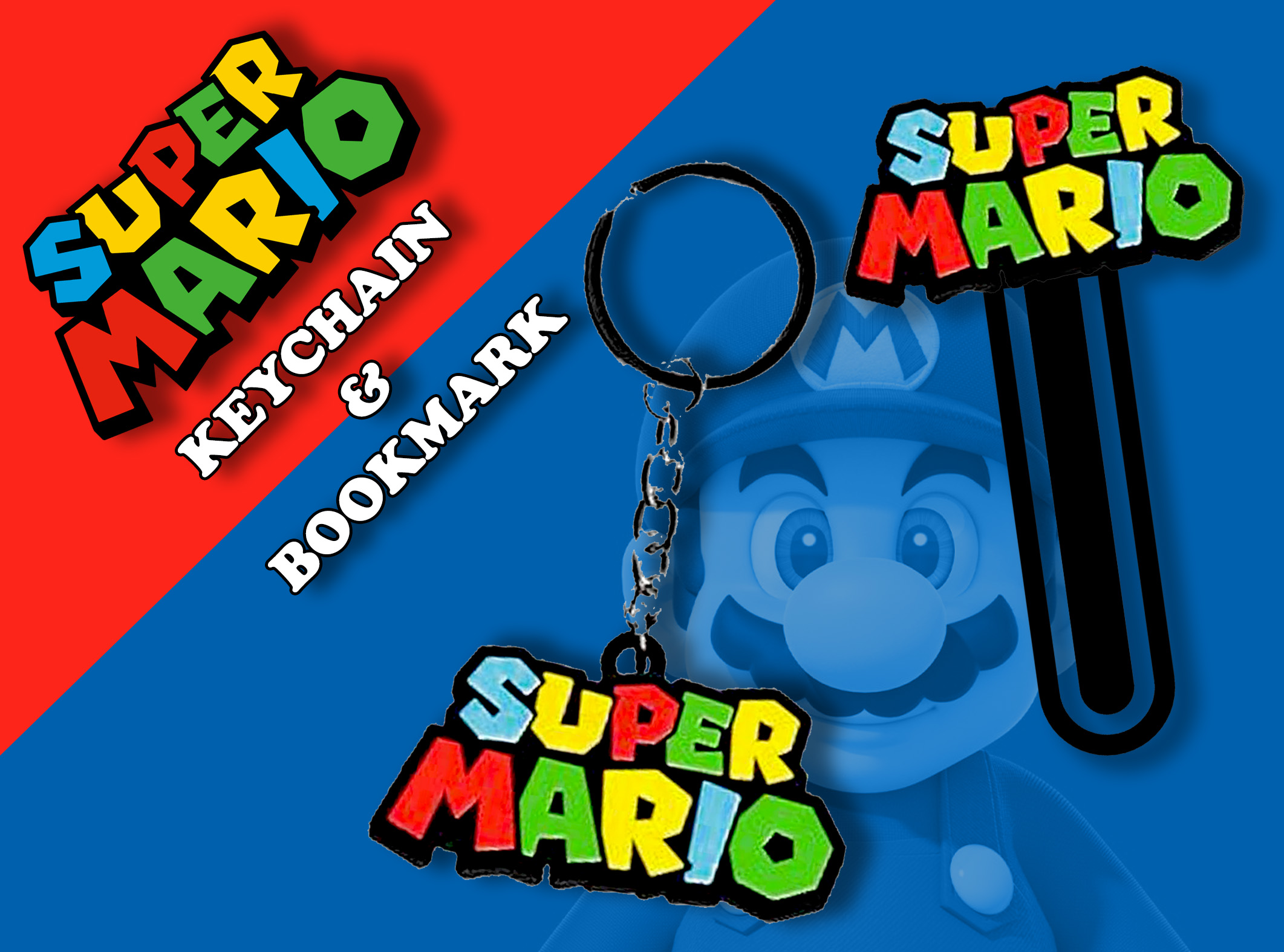 SUPER MARIO - Keychain & Bookmark