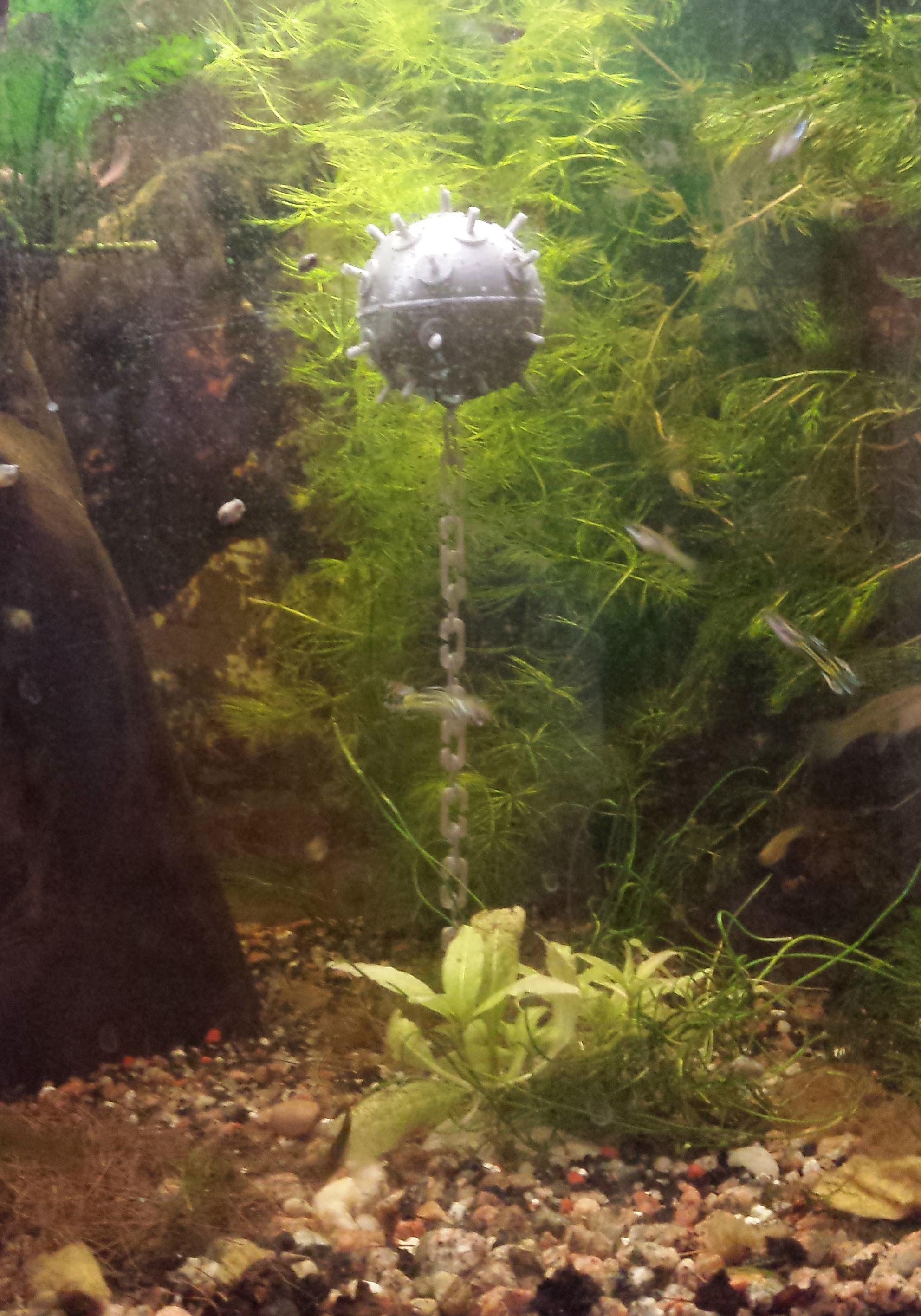 sea mine with chain