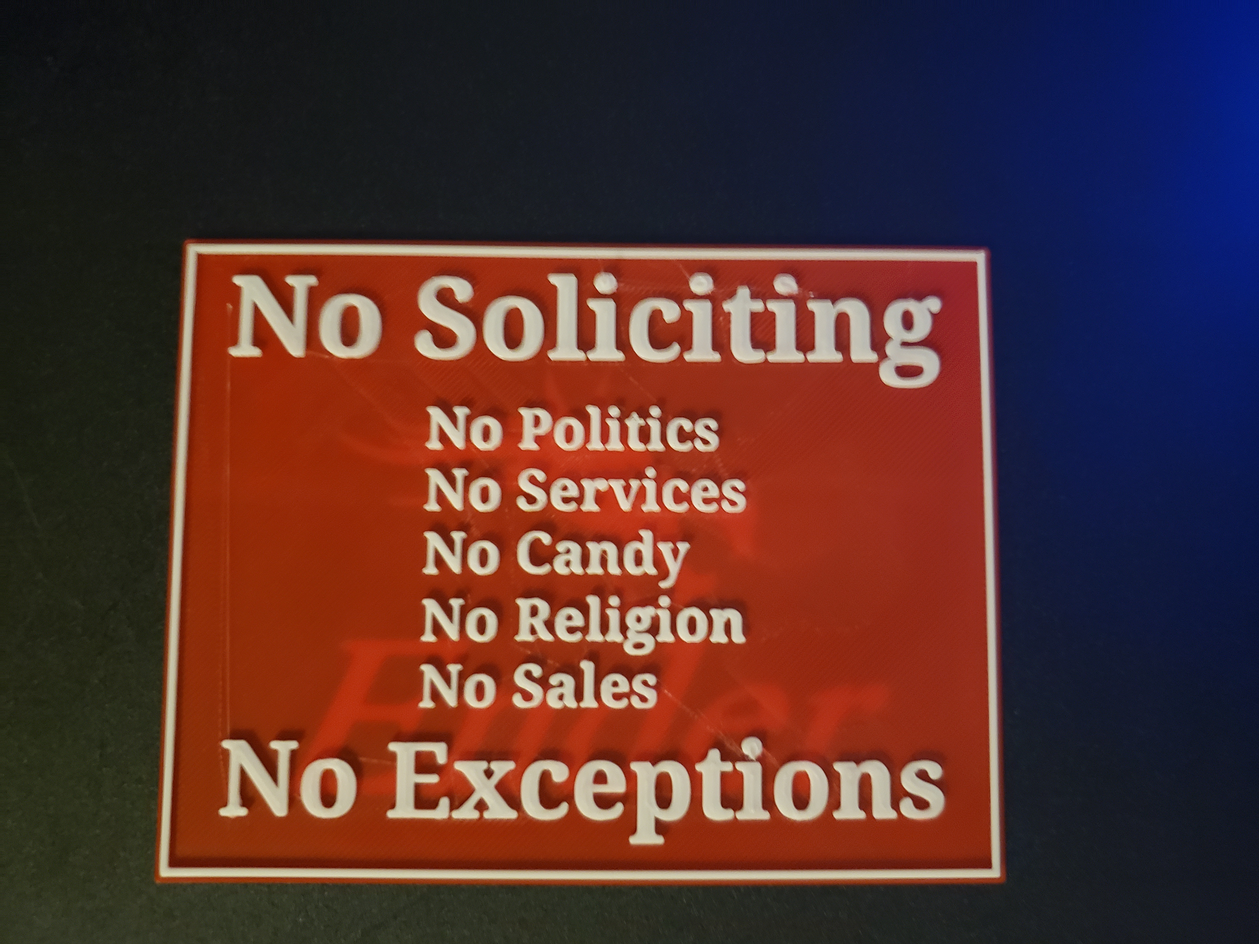 No Soliciting Sign