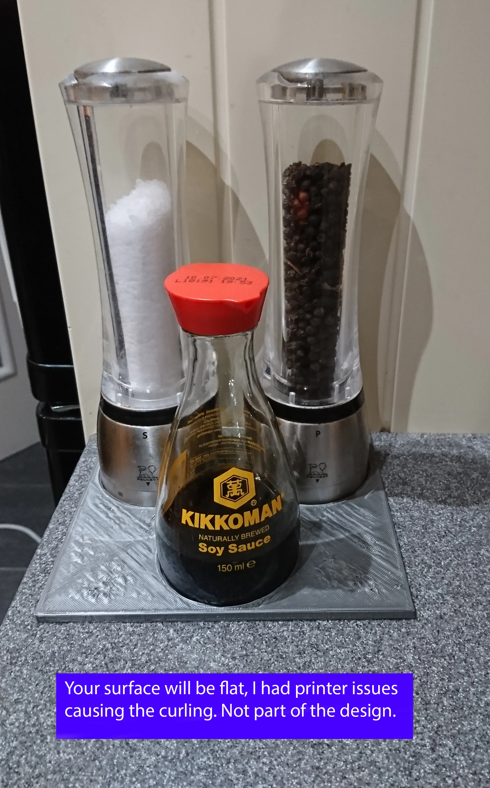 Salt, pepper (and soy sauce) stand for example: Peugeot Daman, Kikkoman