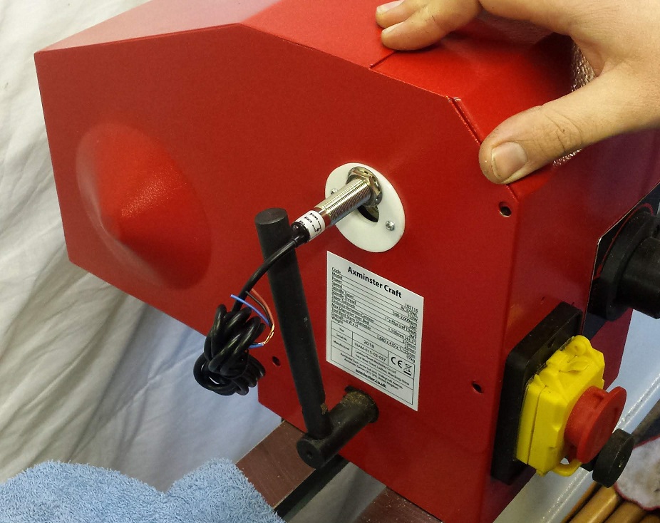 Lathe RPM sensor mount