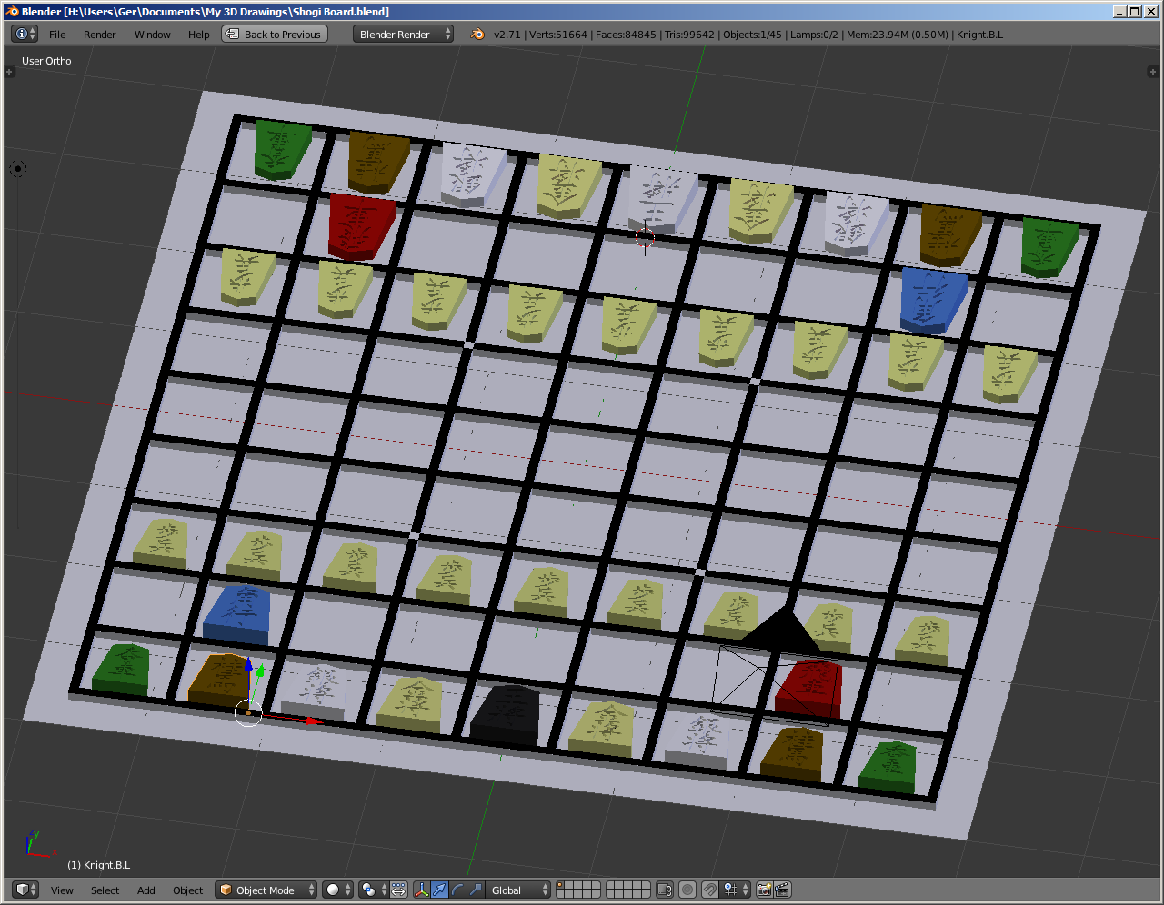 Shogi board colour