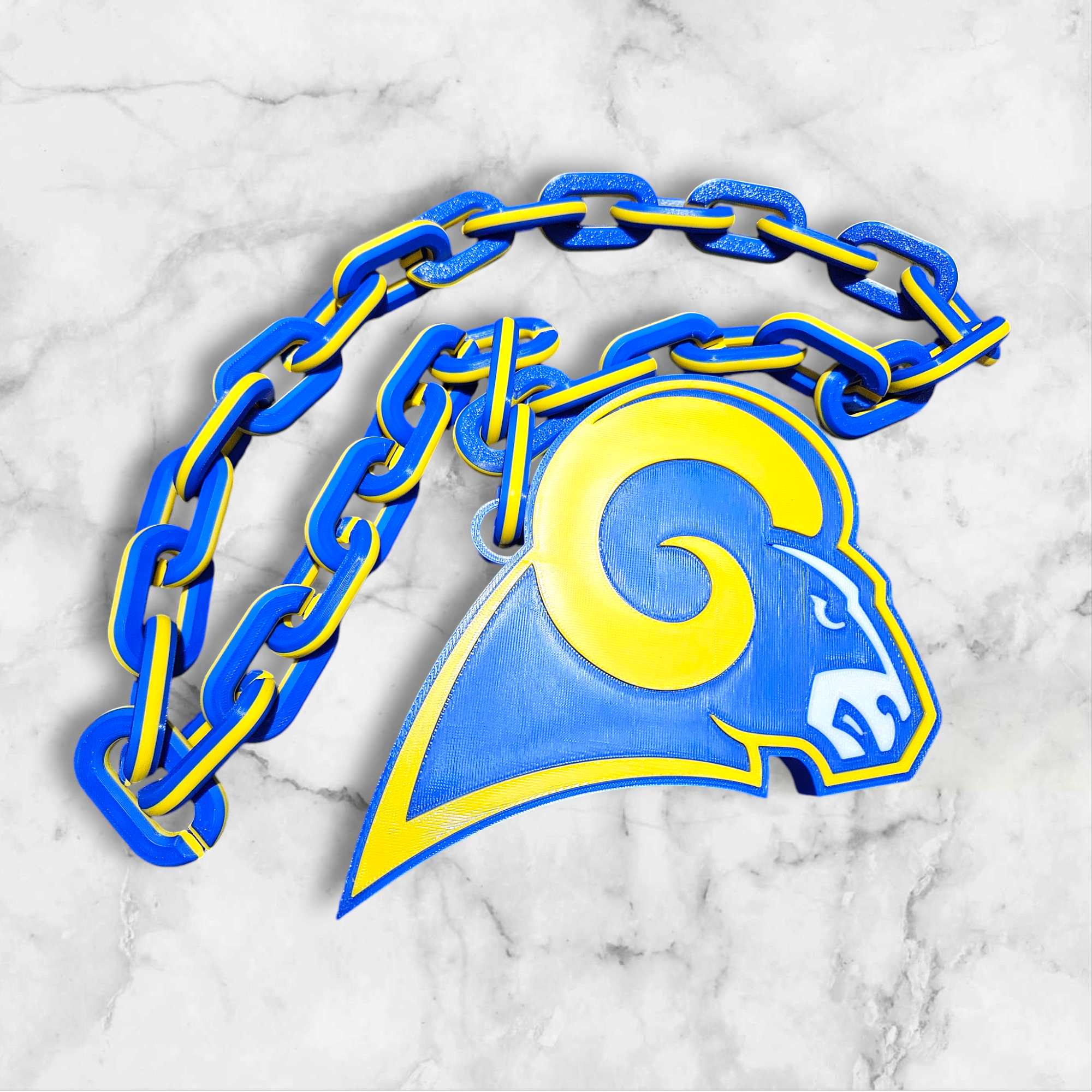 Los Angeles Rams Old Logo Big Emblem and Chain Links