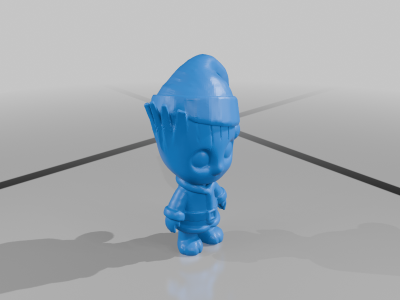 Santa Groot Chibi-Style 3D Model - Holiday Edition STL