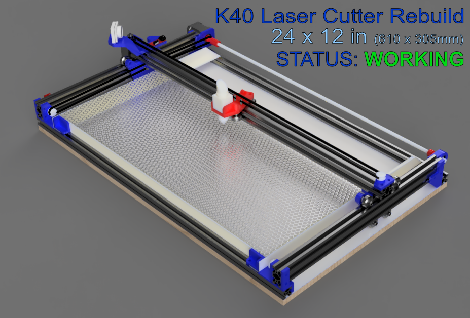 K40 Rebuild in Original Enclosure (12x24in Cut Area)
