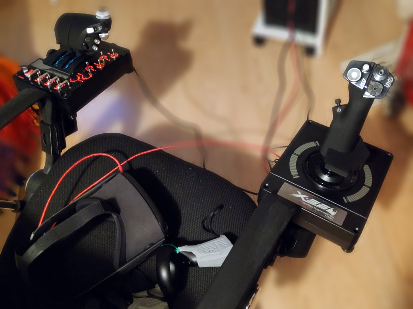 Logitech x56 (Saitek x55/x56) quick detach HOTAS chair clamps