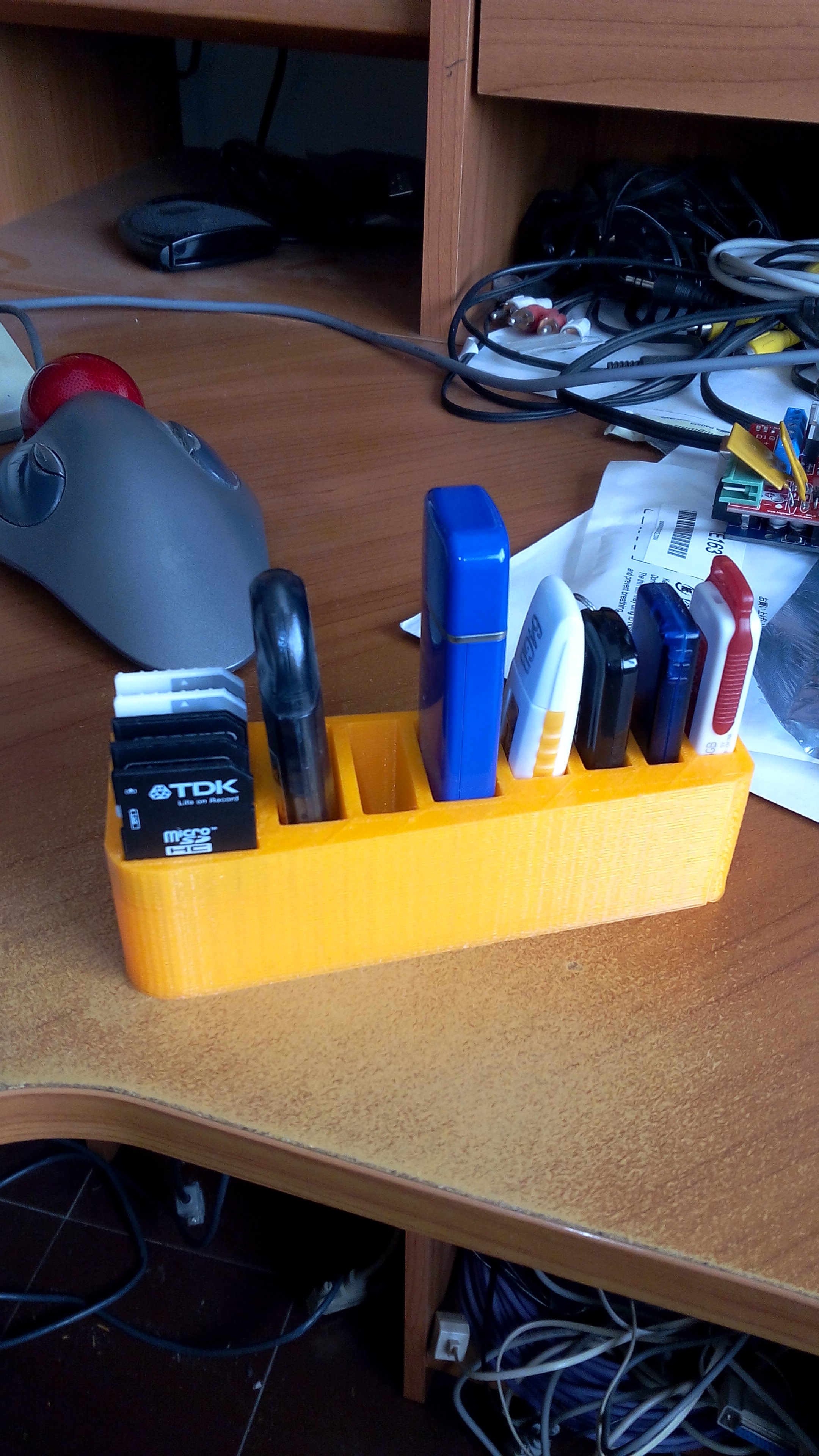 Holder for USB key and SD memory cards
