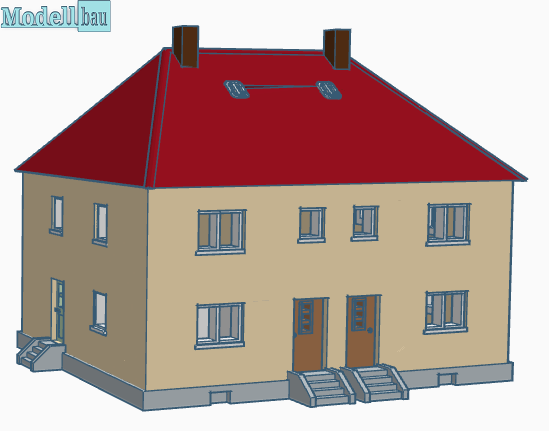 Doppelhaus mit Walmdach / Semi Detached House with Hipped Roof
