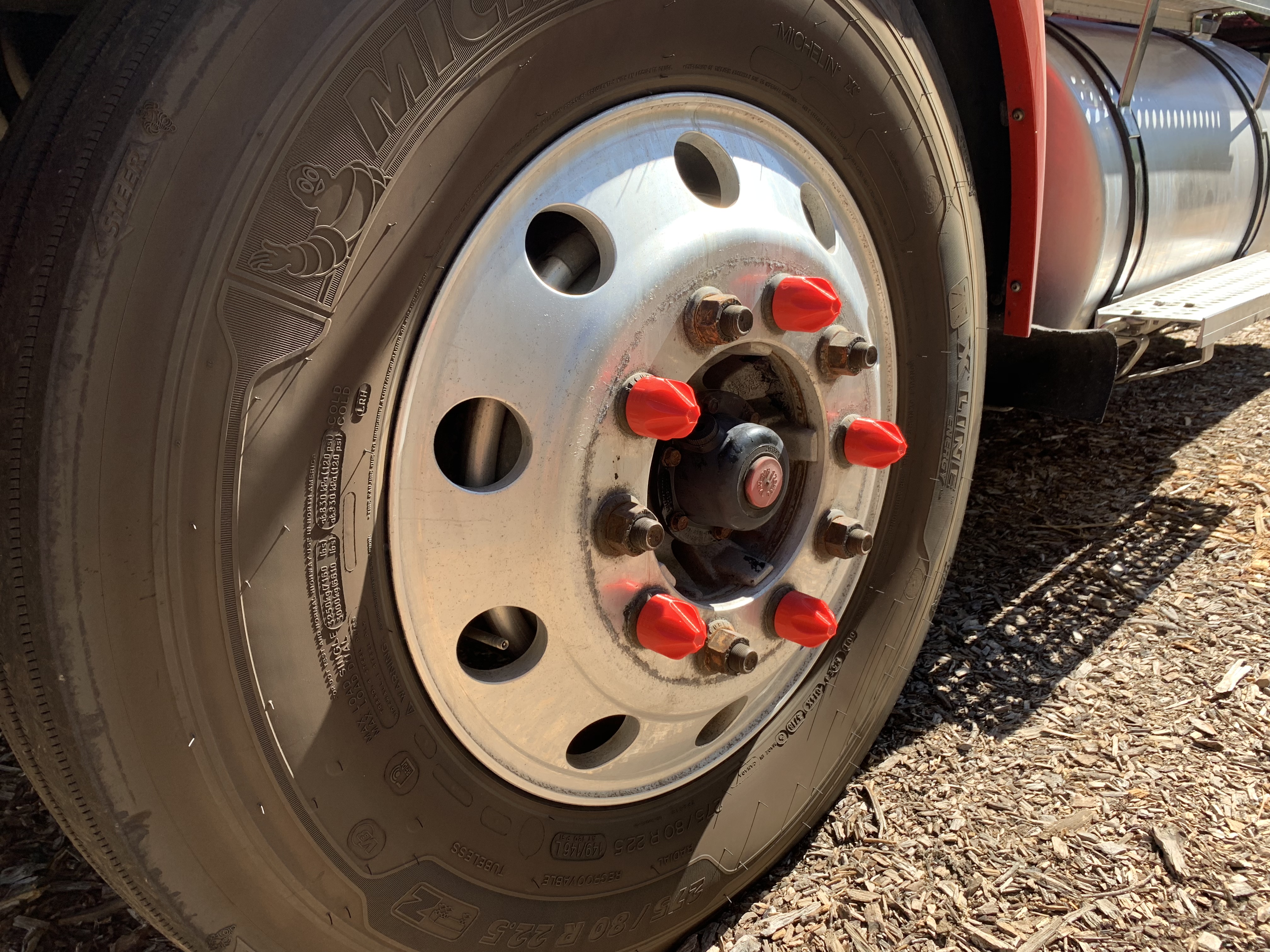 Tractor Trailer Threaded Lug Nut Cover in Magnum Hollow Point Style