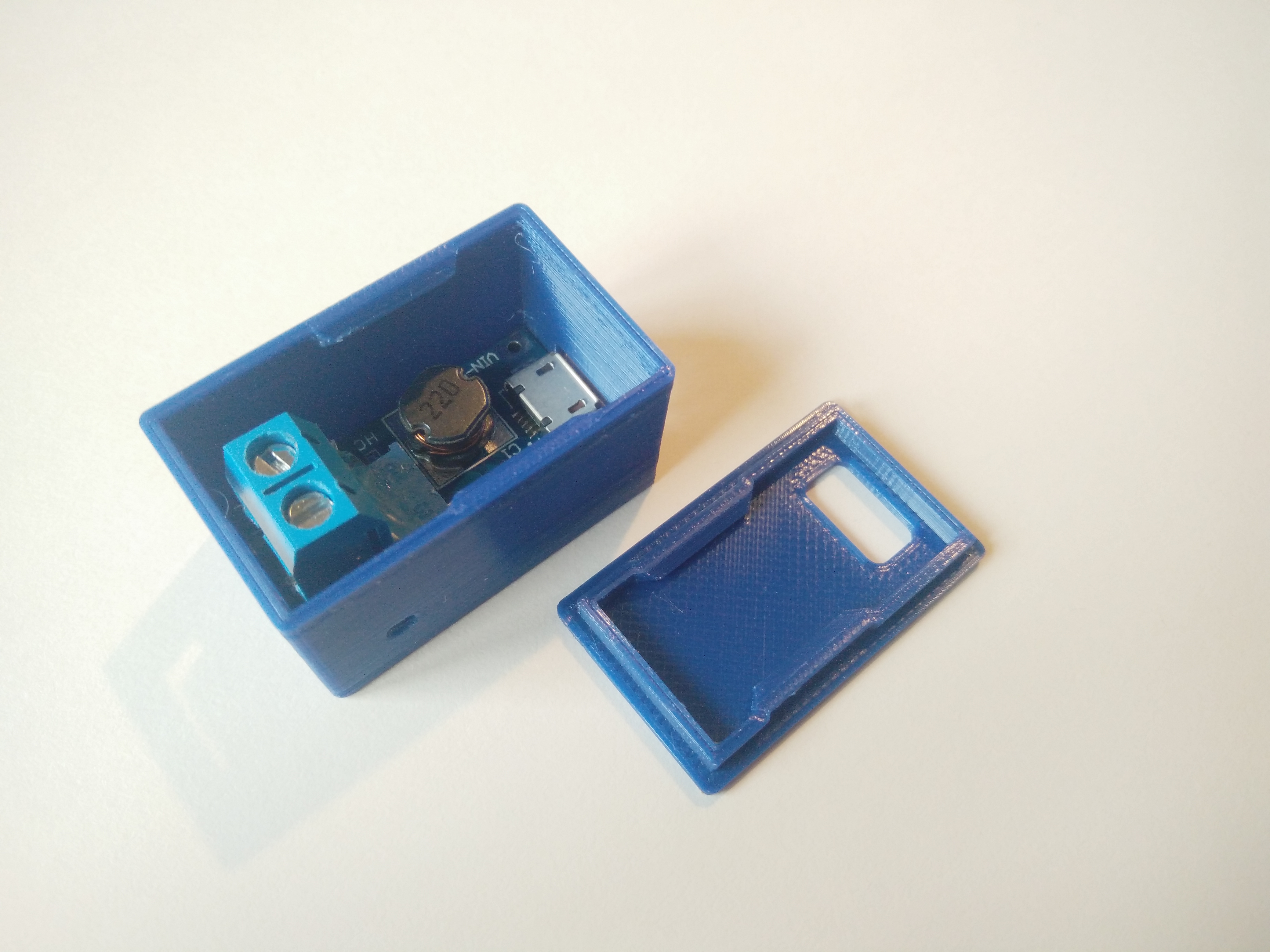 Snapfit Enclosure for MT3608 DC-DC Adjustable Boost Module with Micro USB