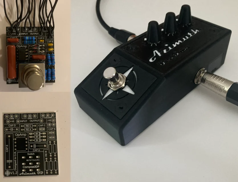 Azimuth OD - Overdrive Guitar Pedal enclosure + DIY PCB Kit