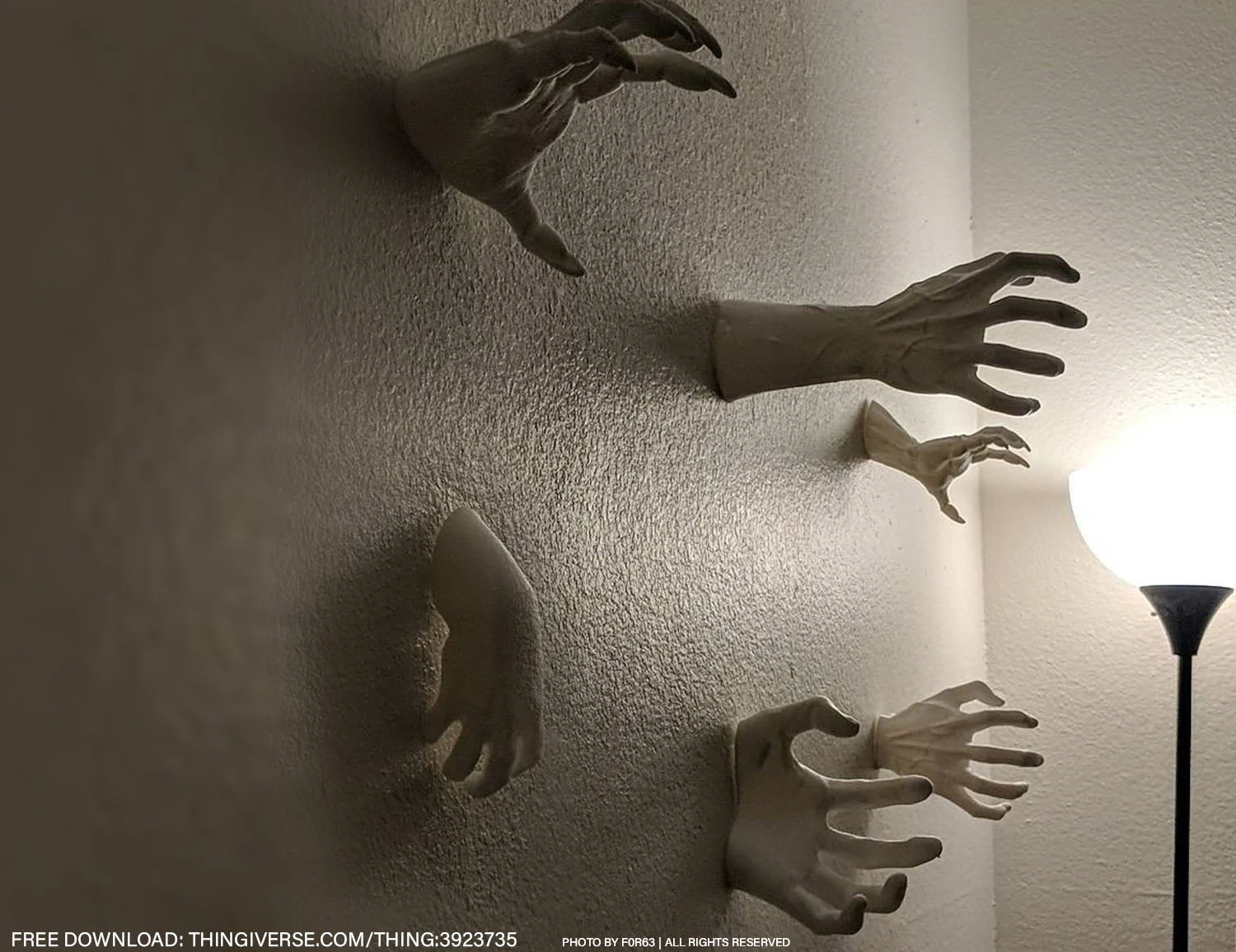 Free Download: Reaching Wall Hands - Thumbtack Mountable