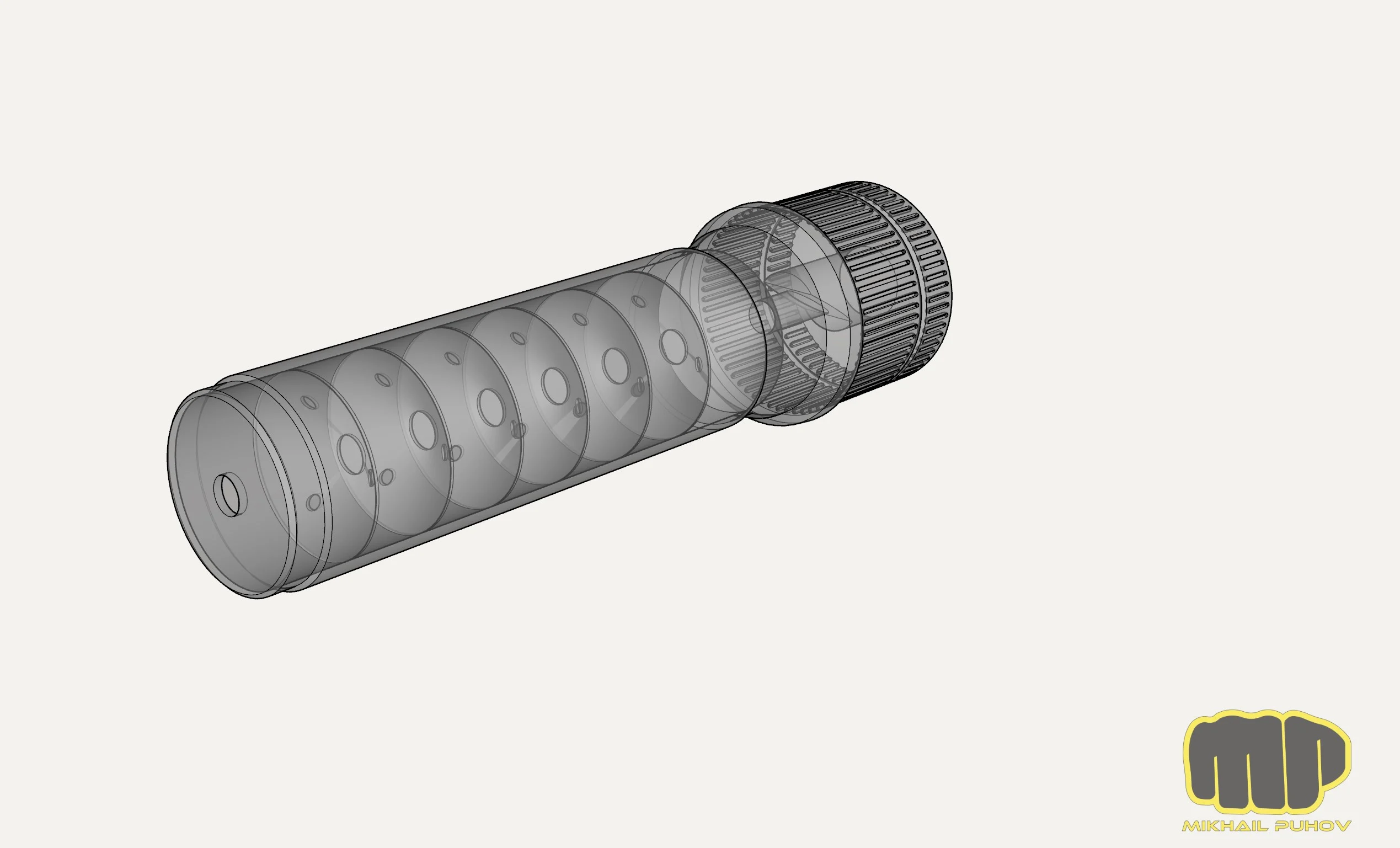 Silencer for AK47 (AKM, AKSU, AK74) on adapter
