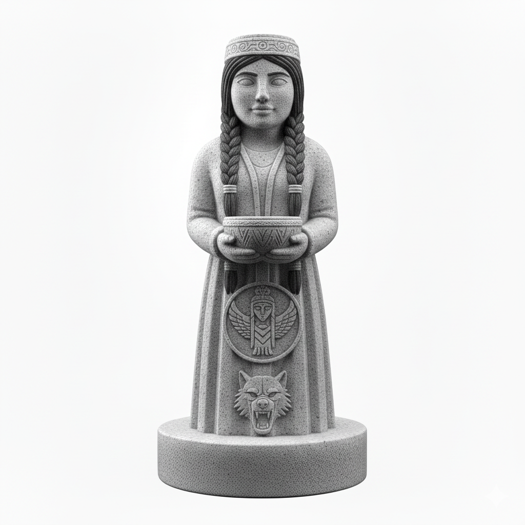 Ancient Turkic Balbal Female - AI Enhanced Design