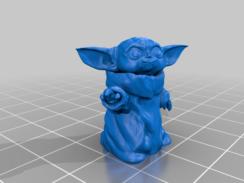 Baby Yoda -like character Smiling