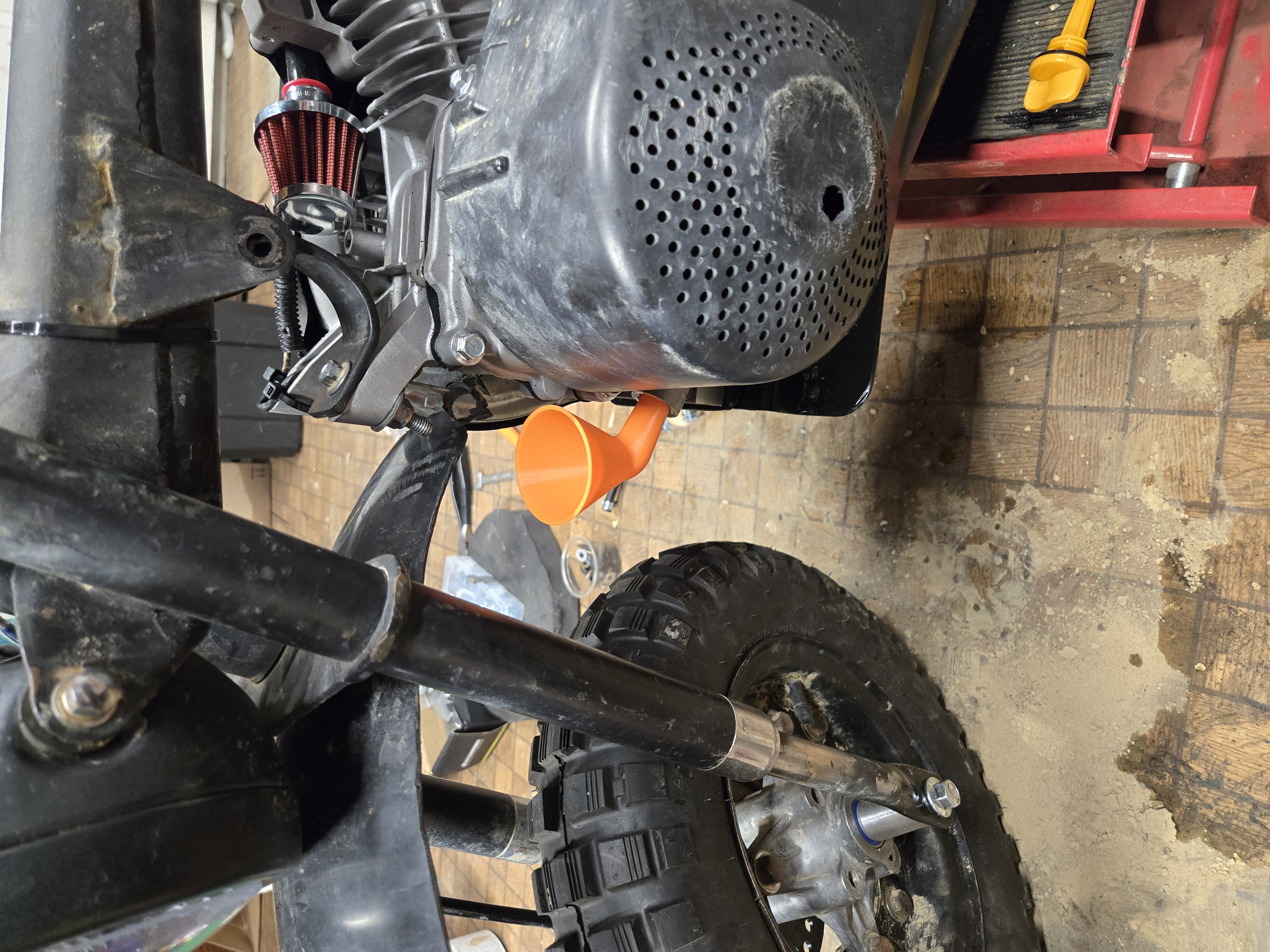 Predator 212 short elbow oil fill funnel