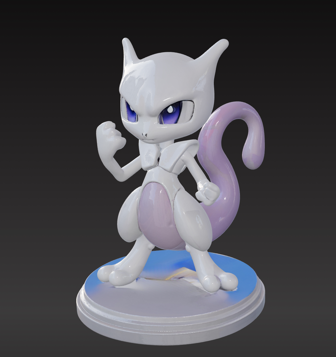 Mewtwo .stl model for print ( action figure ) Pokémon .stl