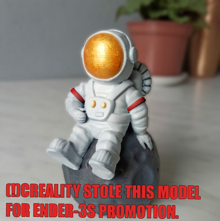 Astronaut sitting on the moon printable model