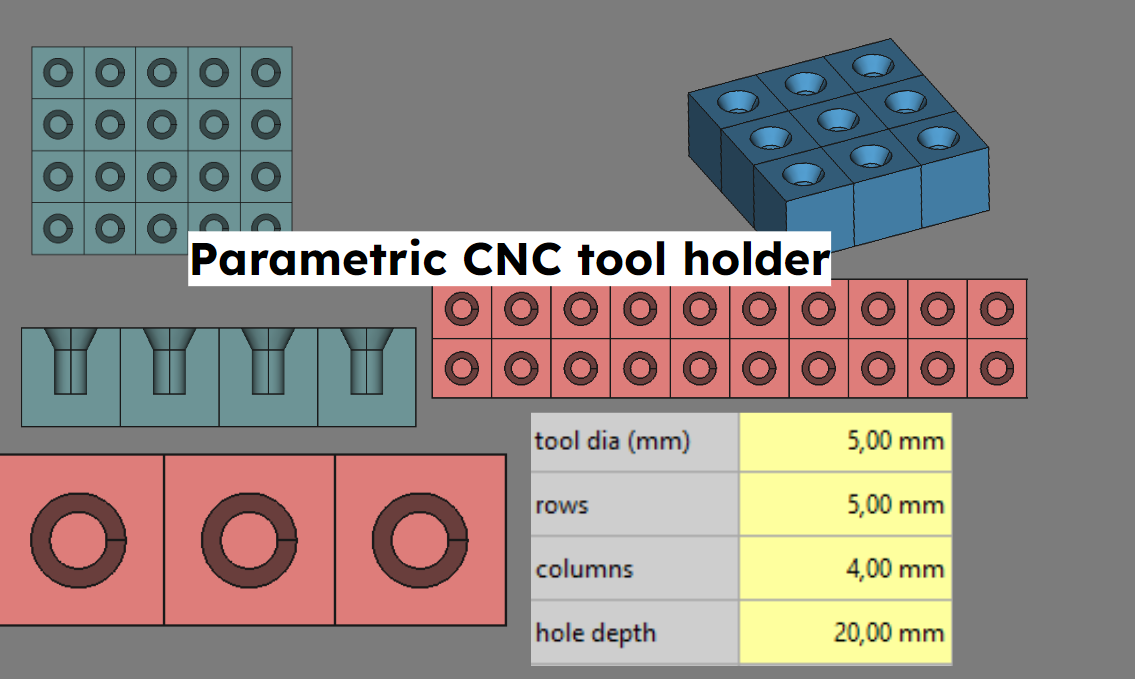 Parametric CNC tool holder