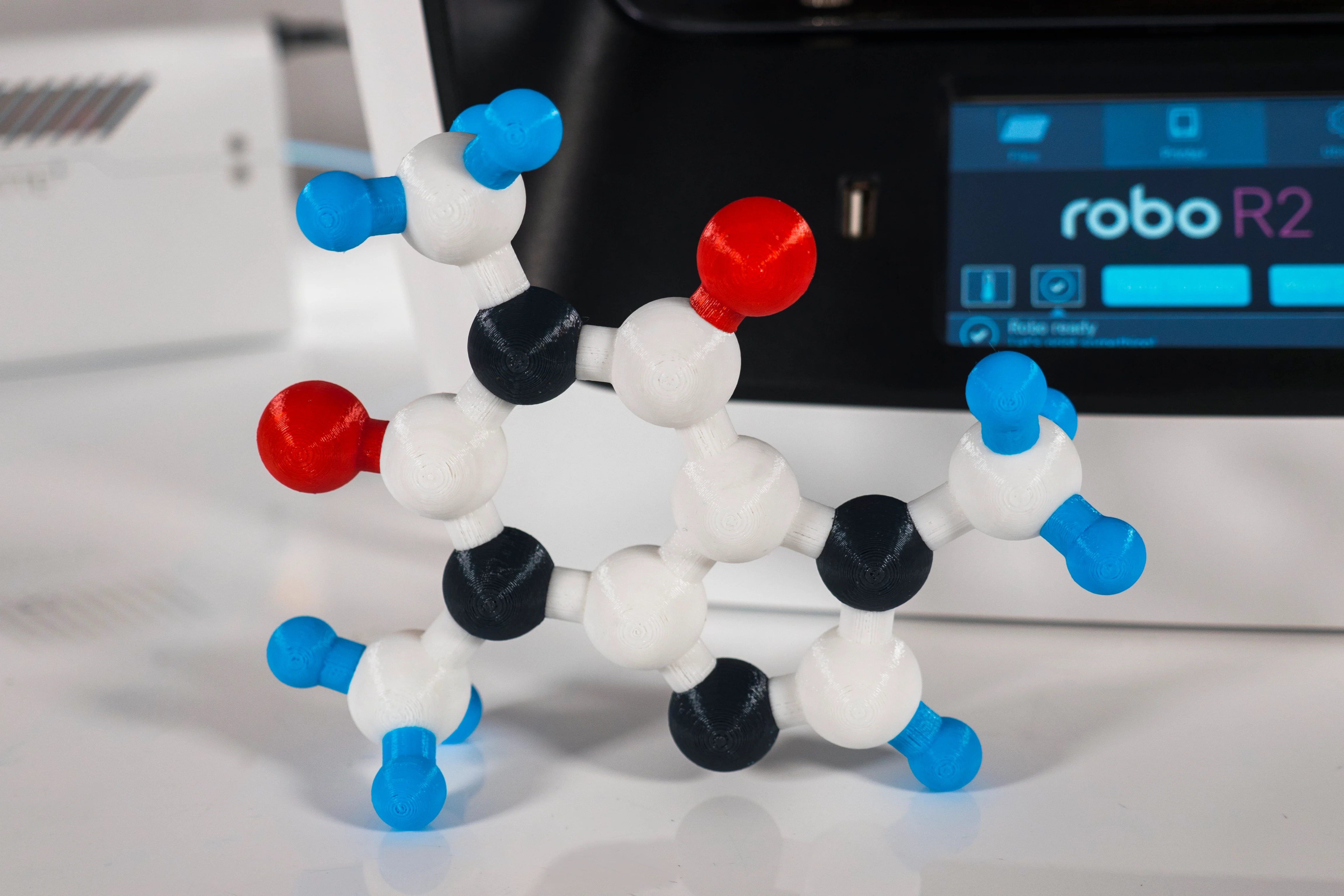 Multi-Color Caffeine Molecule Model
