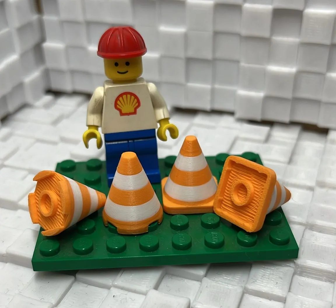 Traffic Cone "brick" compatible [Lego, Cobi...]