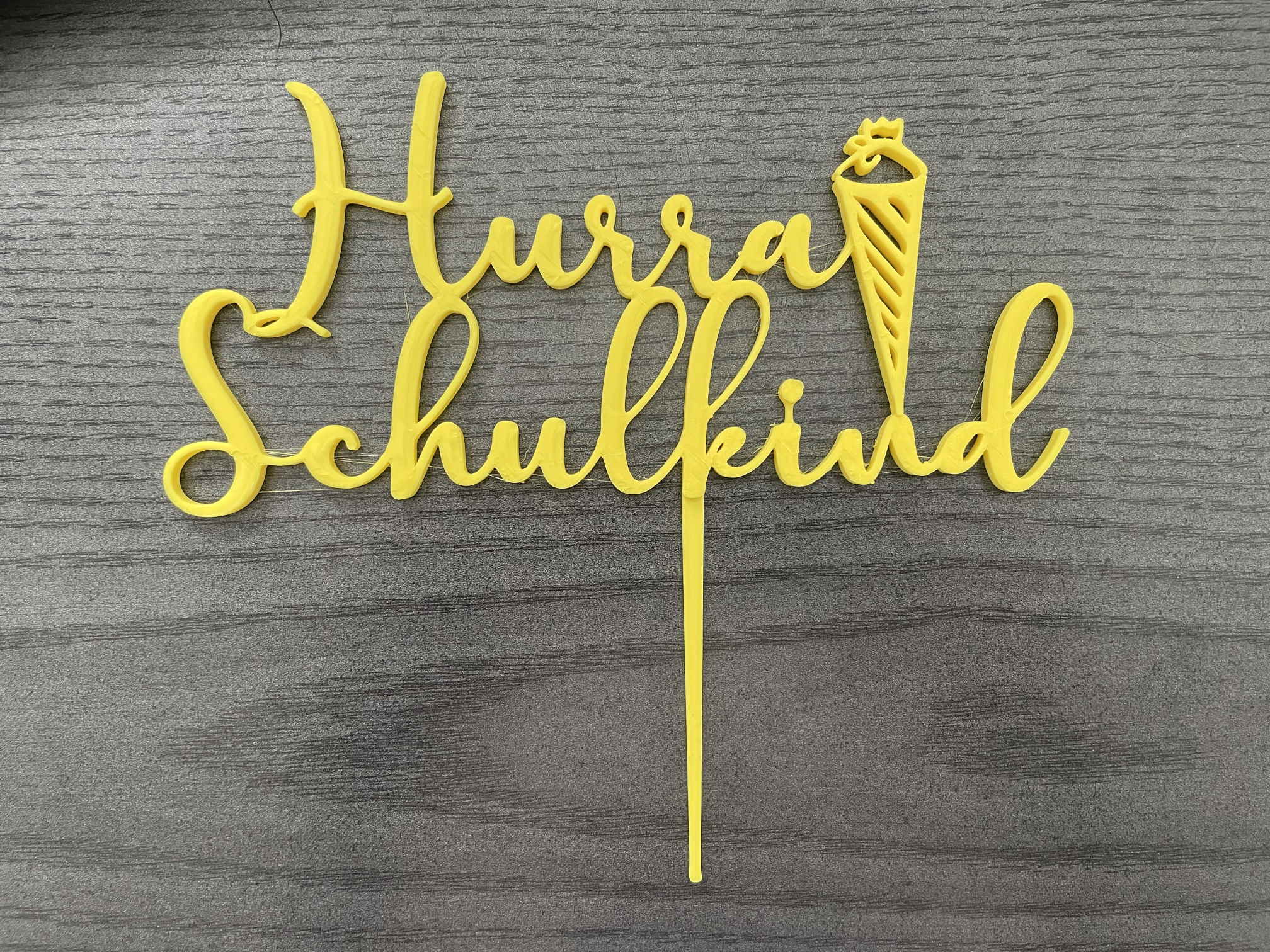 Cake topper school initiation german Hurra Schulkind