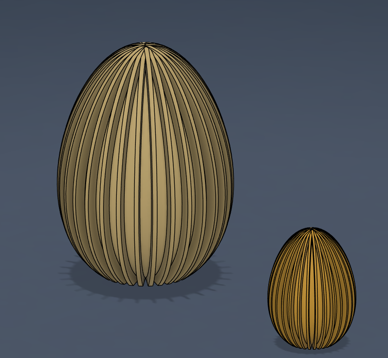 Modern Slatted Easter Eggs / Architectural Ribbed Spring Decor