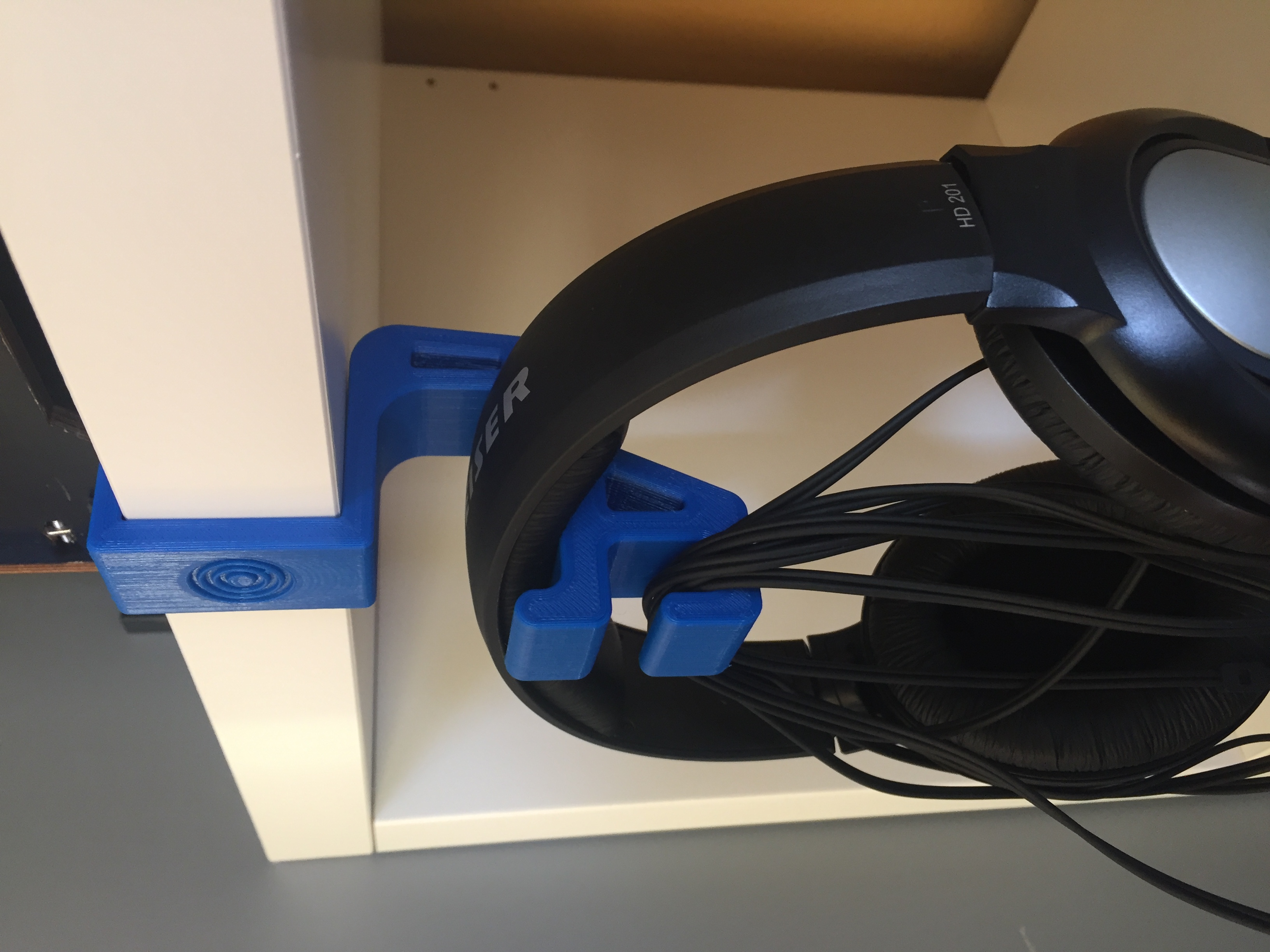 Headphone Holder (for IKEA Kallax, Expedit, Linnmon or PÅHL or other 37, 34.5, 50, 20, 19.95  or 11 mm desk)