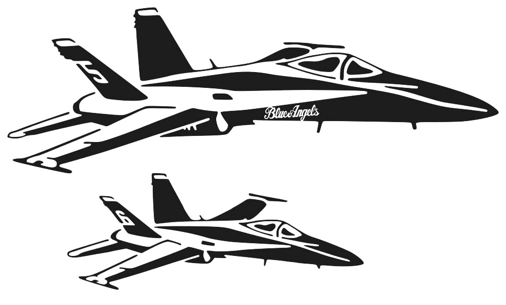 Blue angel jet stencil
