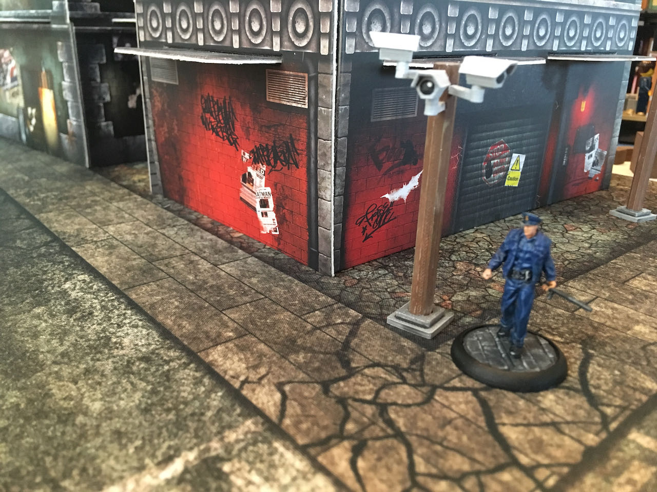 Miniature Surveillance Terrain (Pole, Wall Mount, & Ceilingl Cameras, Exit Sign)