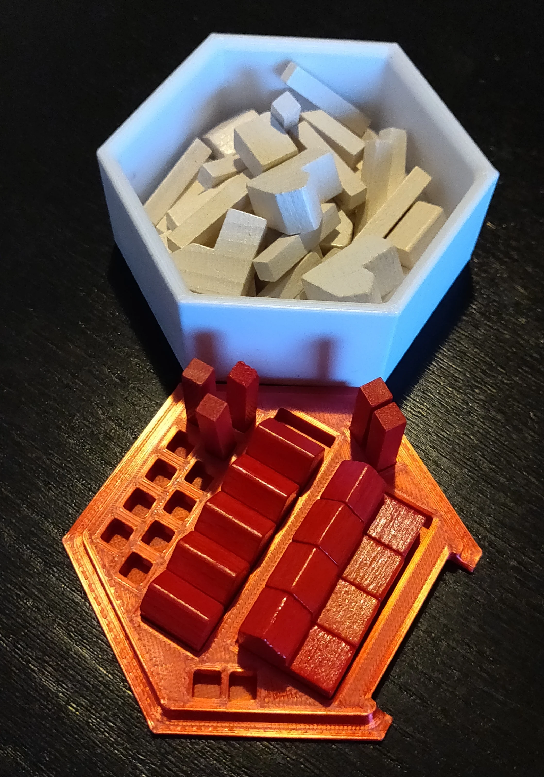 Catan Player Pieces Box w/ organizer lid