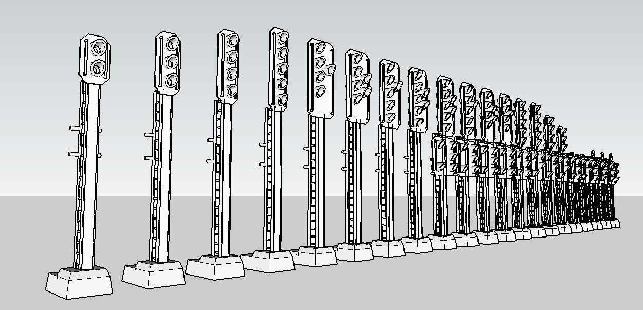 H0 SBB Signale eckige Pfosten Scale 1:87