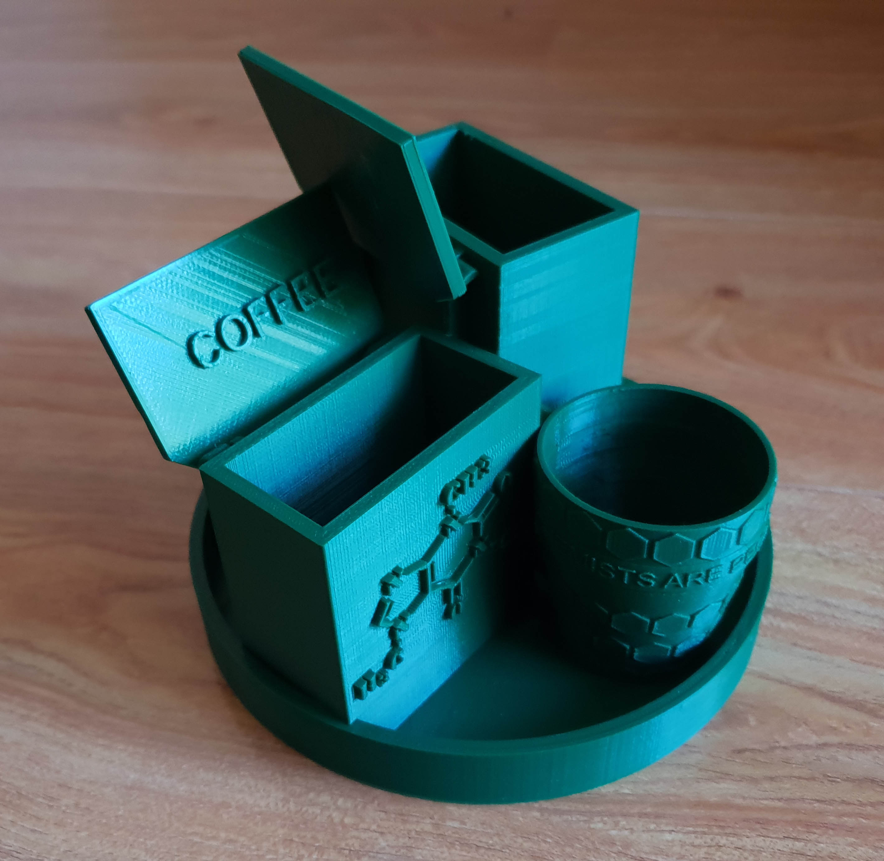 Chemist Coffee/Sugar and Mug Desk Organizer