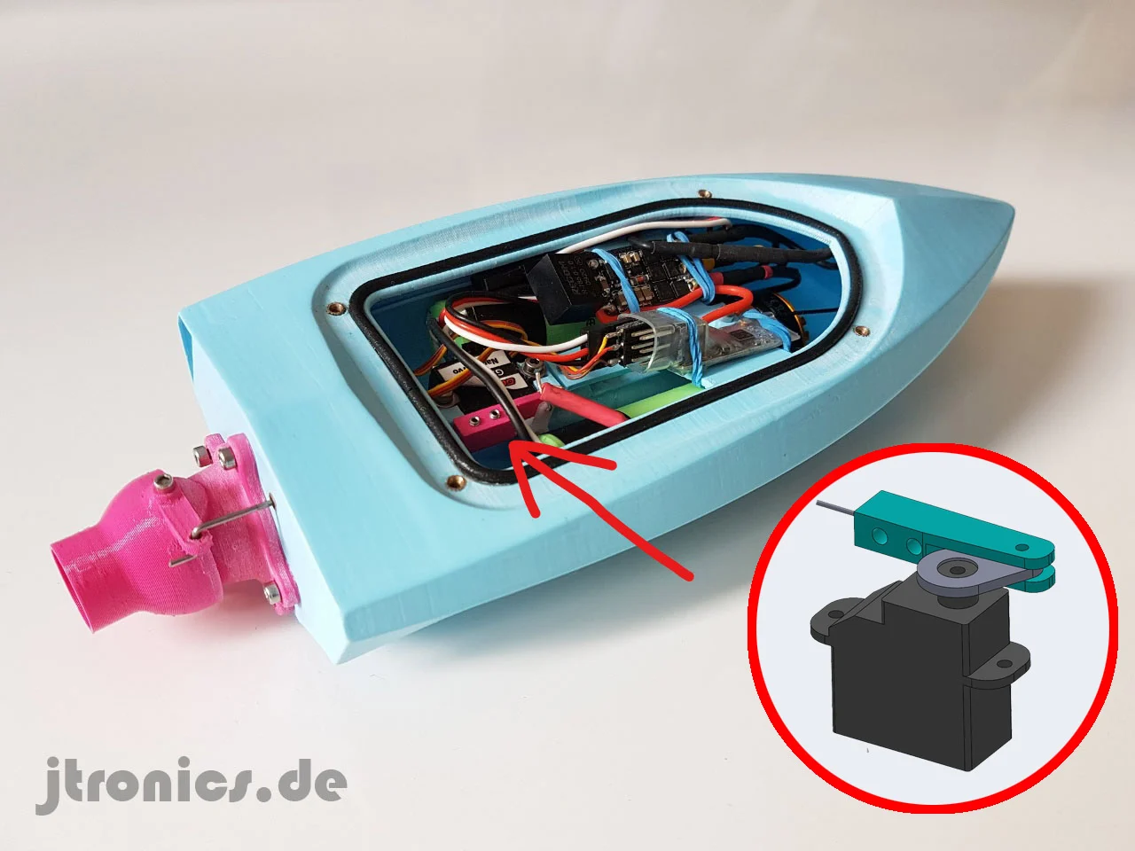 Mini RC Jet Boat - Servor Arm Horn