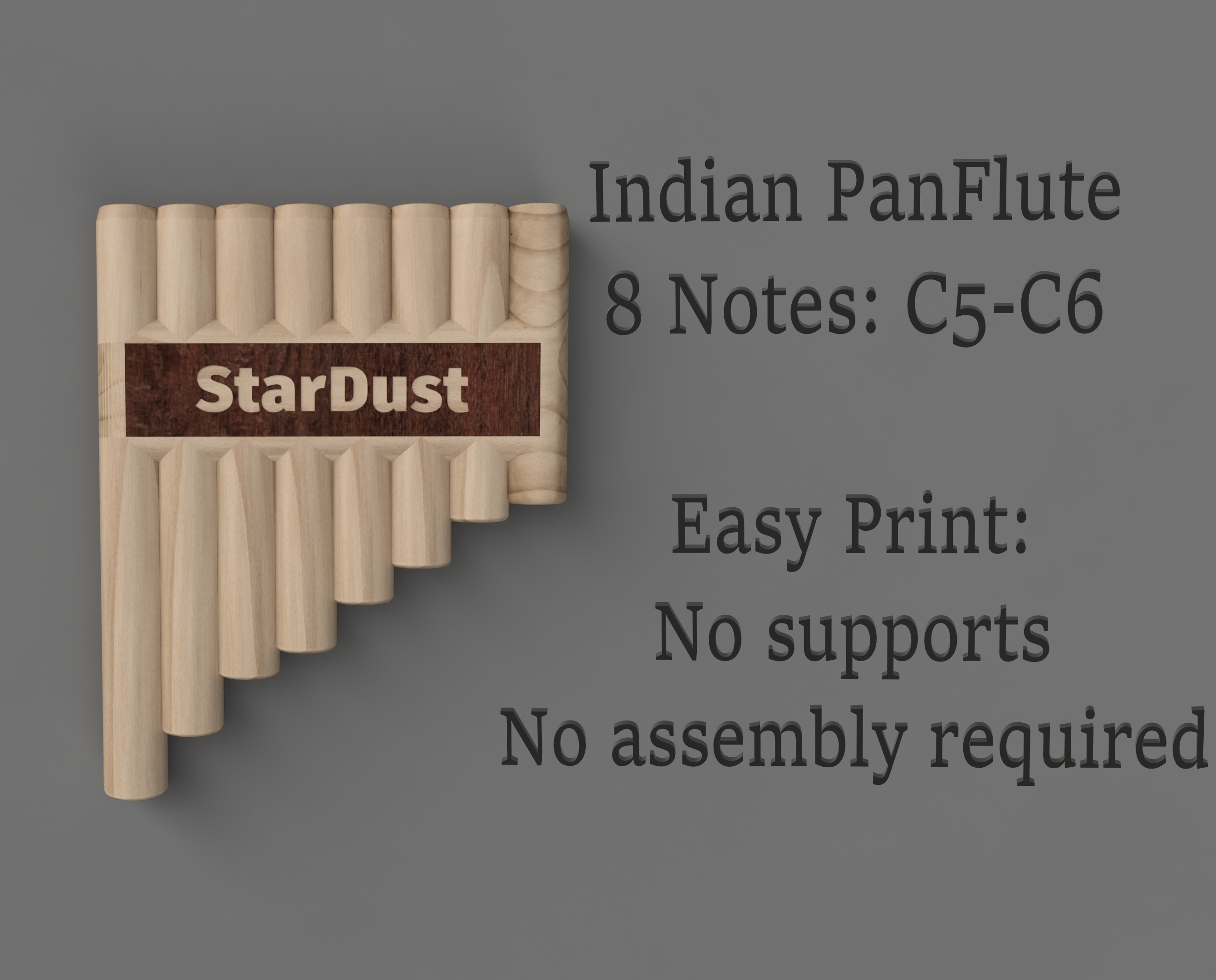 Indian Pan Flute V2 – One-Piece Instrument (C5 → C6)