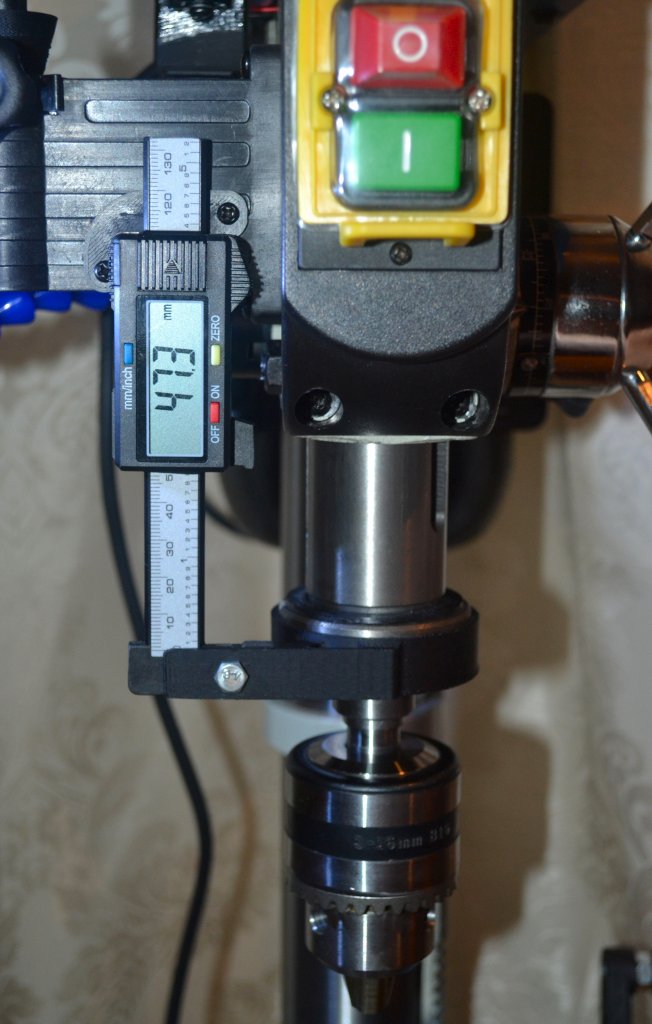 Drill press caliper mount (poor mans DRO)