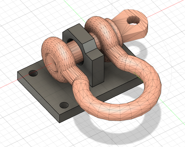 movable shackle with retaining plate RC 1:10