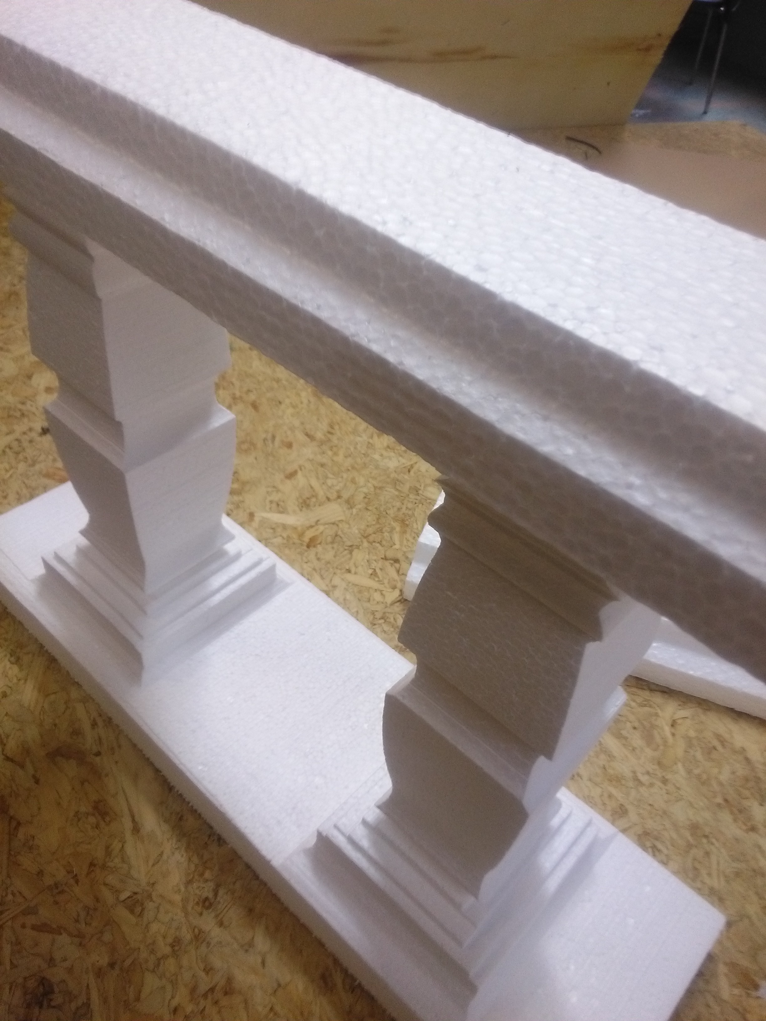 baluster in foam and mold for concrete or plaster