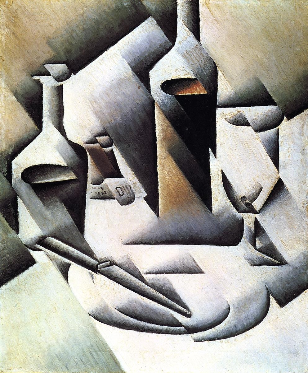 Juan Gris - Bottiglie e Coltello - 1911
