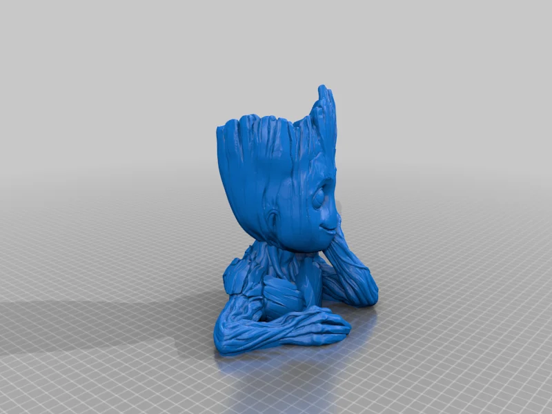Groot Planter (Less supports, cleaner print, drain hole)