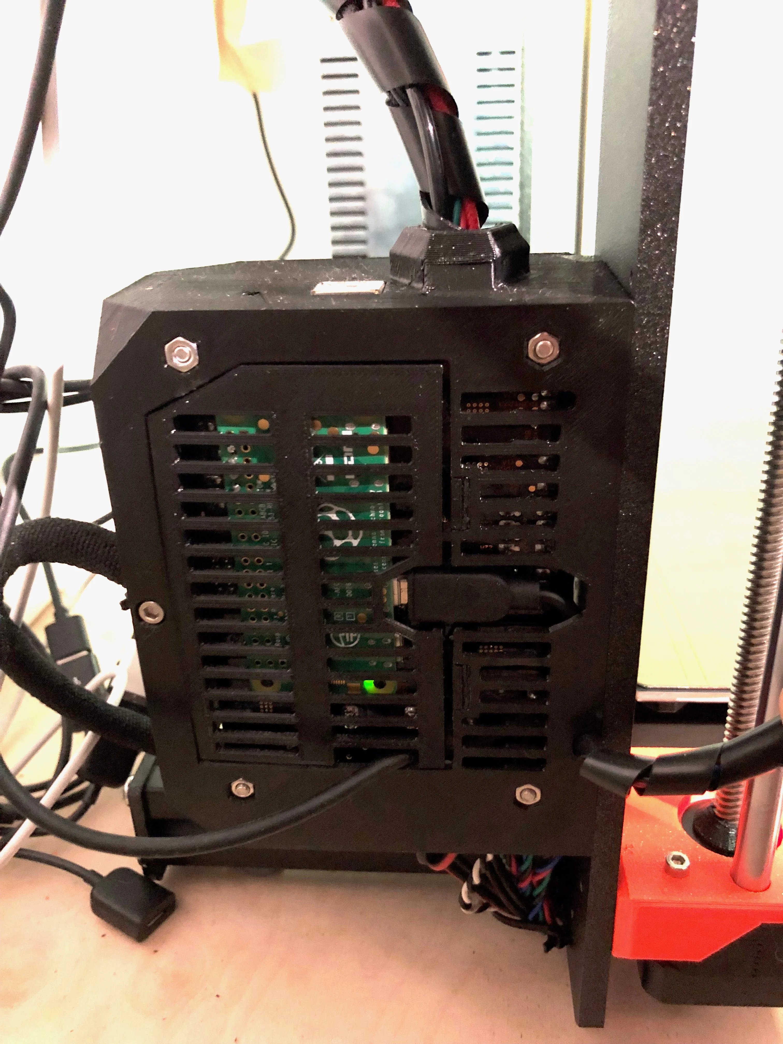 Prusa i3 MK3 with door for Pi Zero W with access to the USB OTG Port