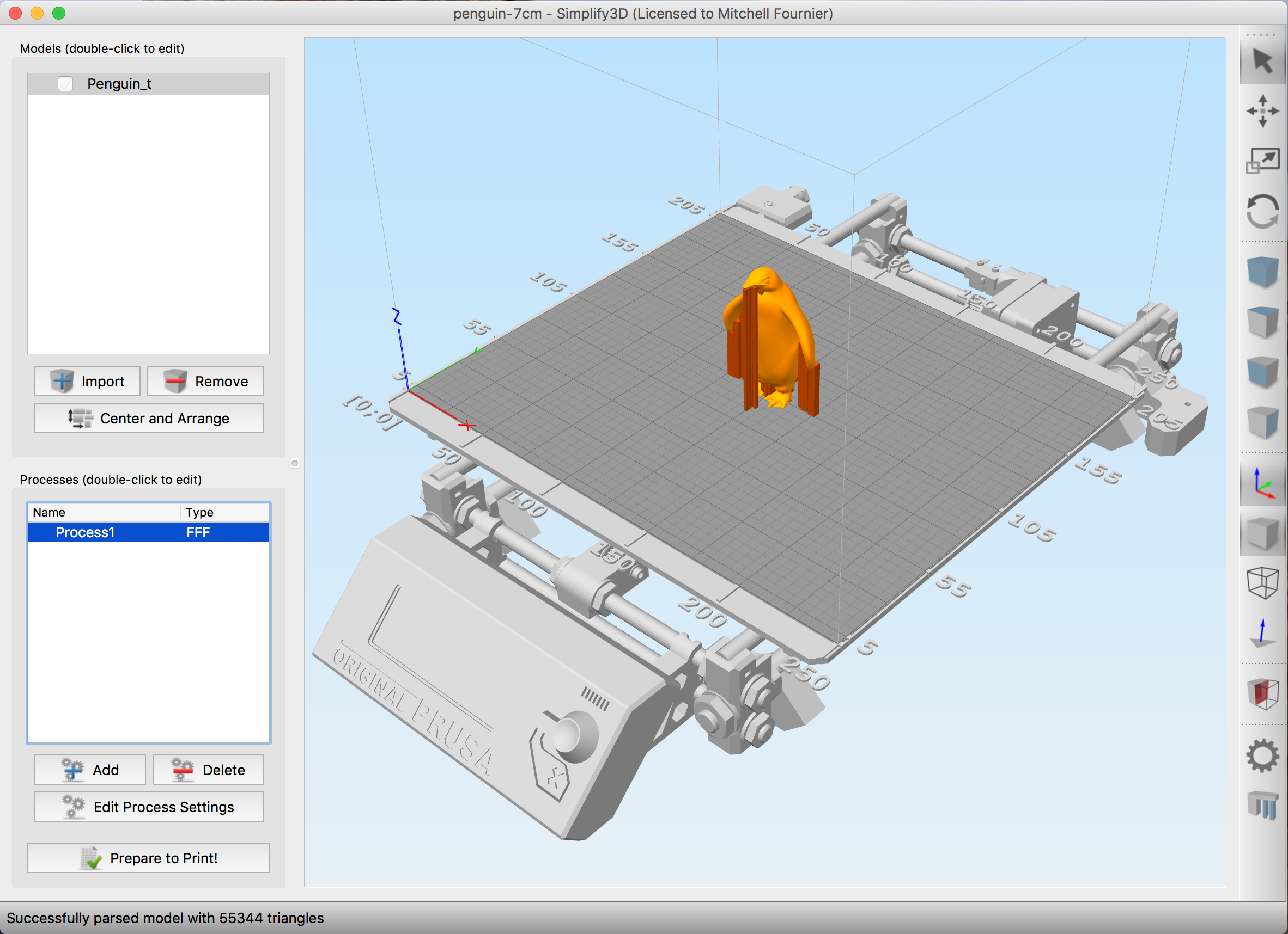 Prusa i3 MK2 model (bed) for Simplify3D