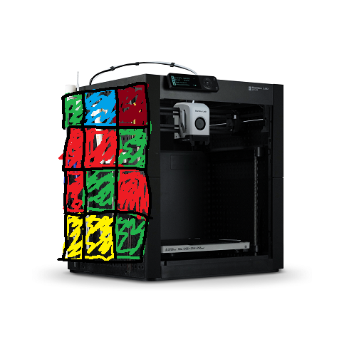 Bambu Lab P1P Rubix Cube Inspired Shell